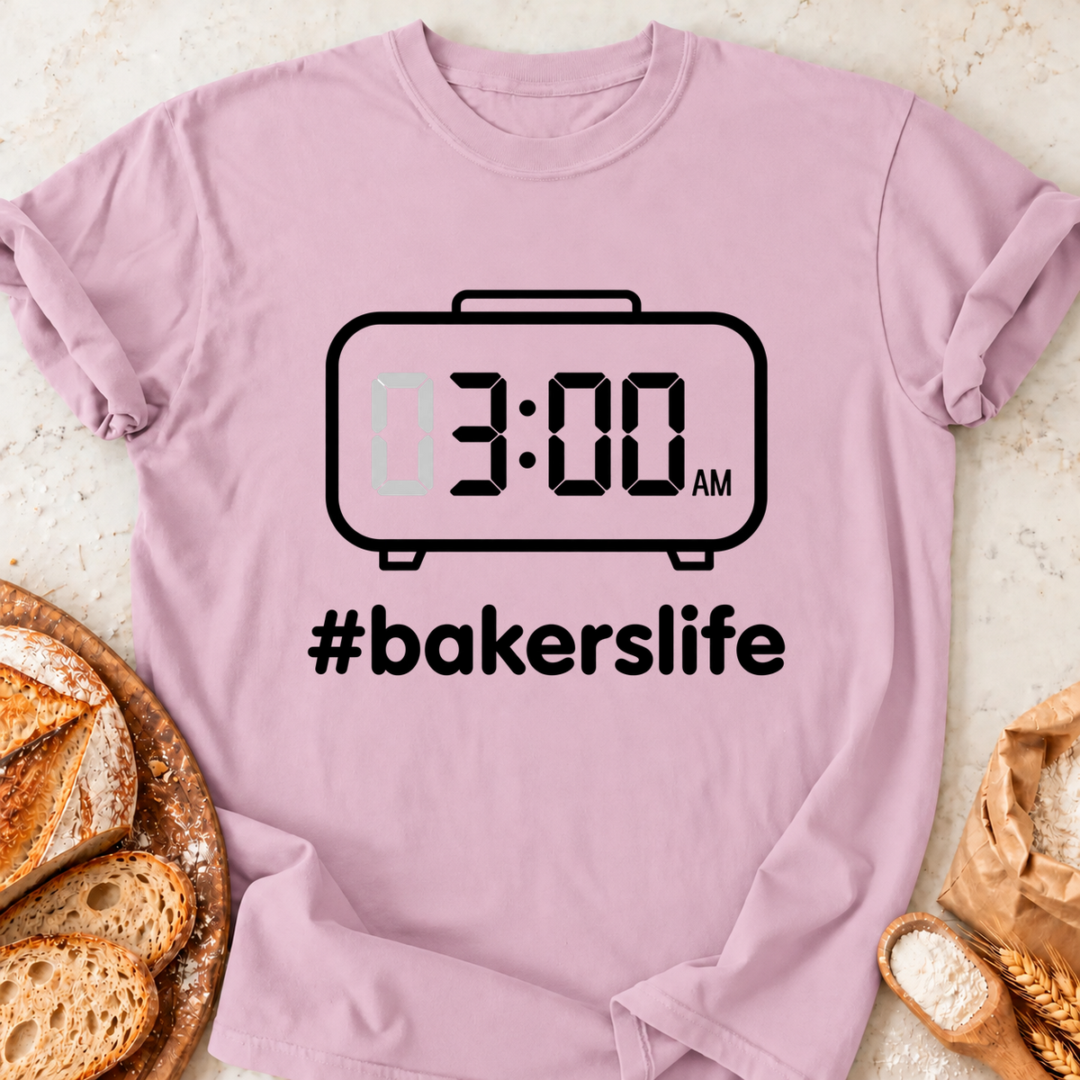 3AM Bakers Life T-Shirt — Light Pink