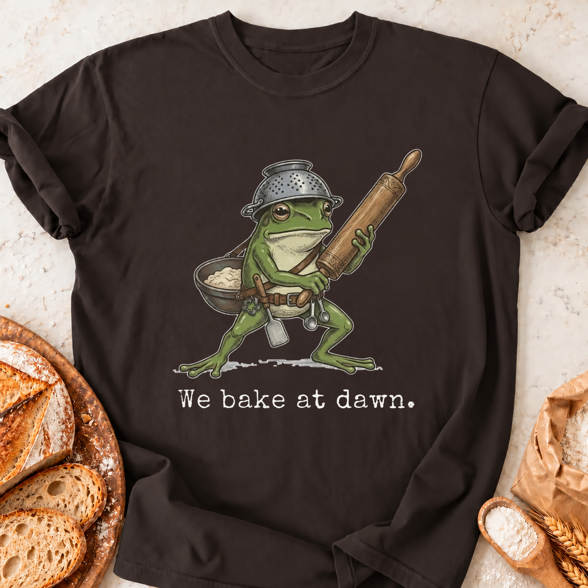 Bake at Dawn T-Shirt — Dark Chocolate