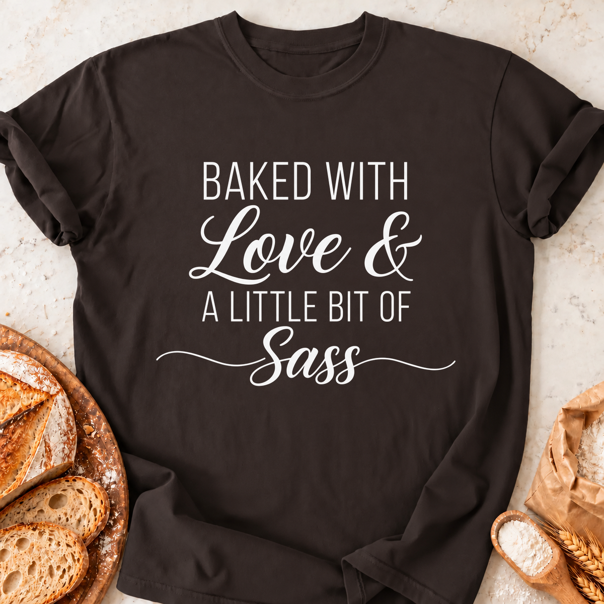 Baked With Sass T-Shirt — Dark Chocolate