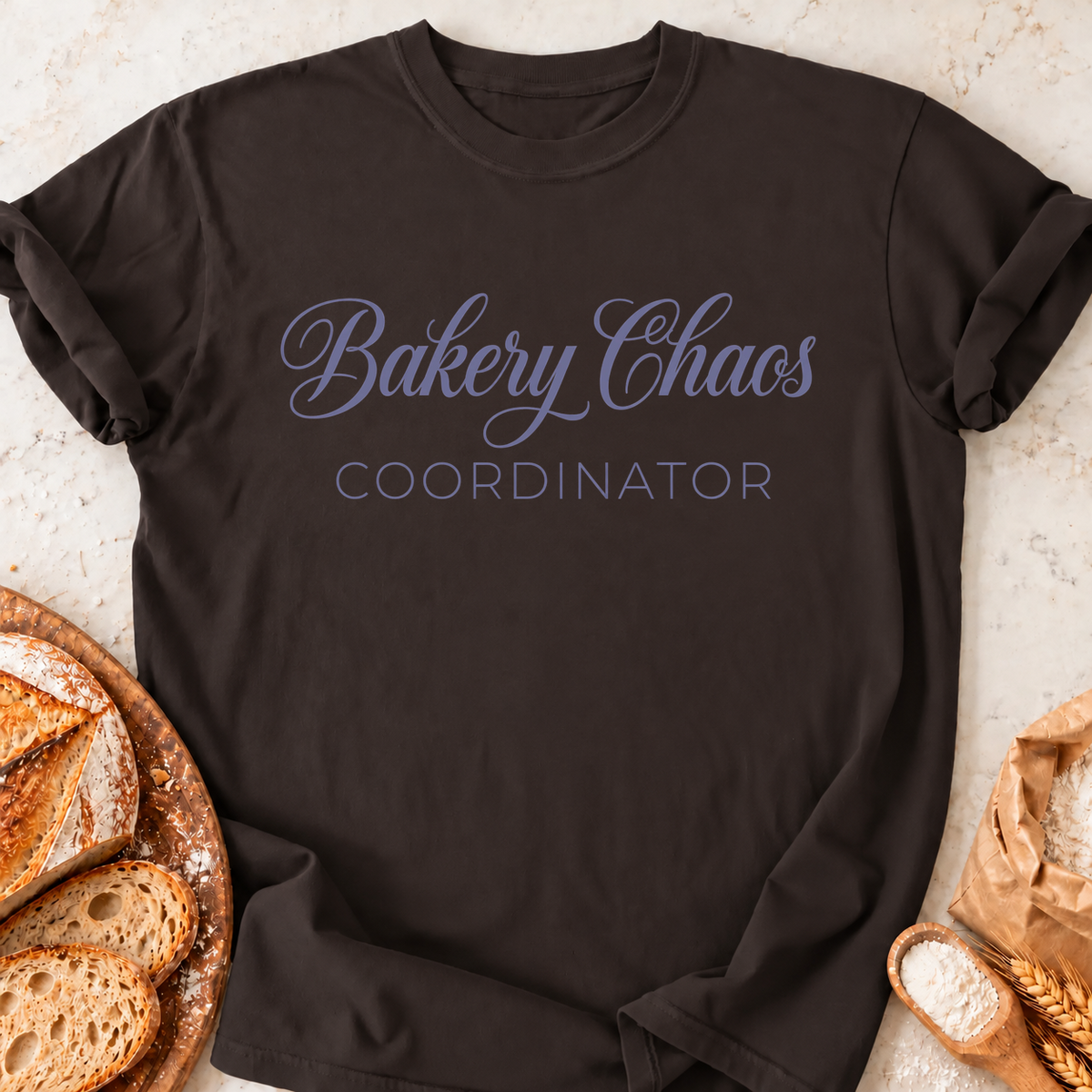 Bakery Chaos Coordinator T-Shirt — Dark Chocolate