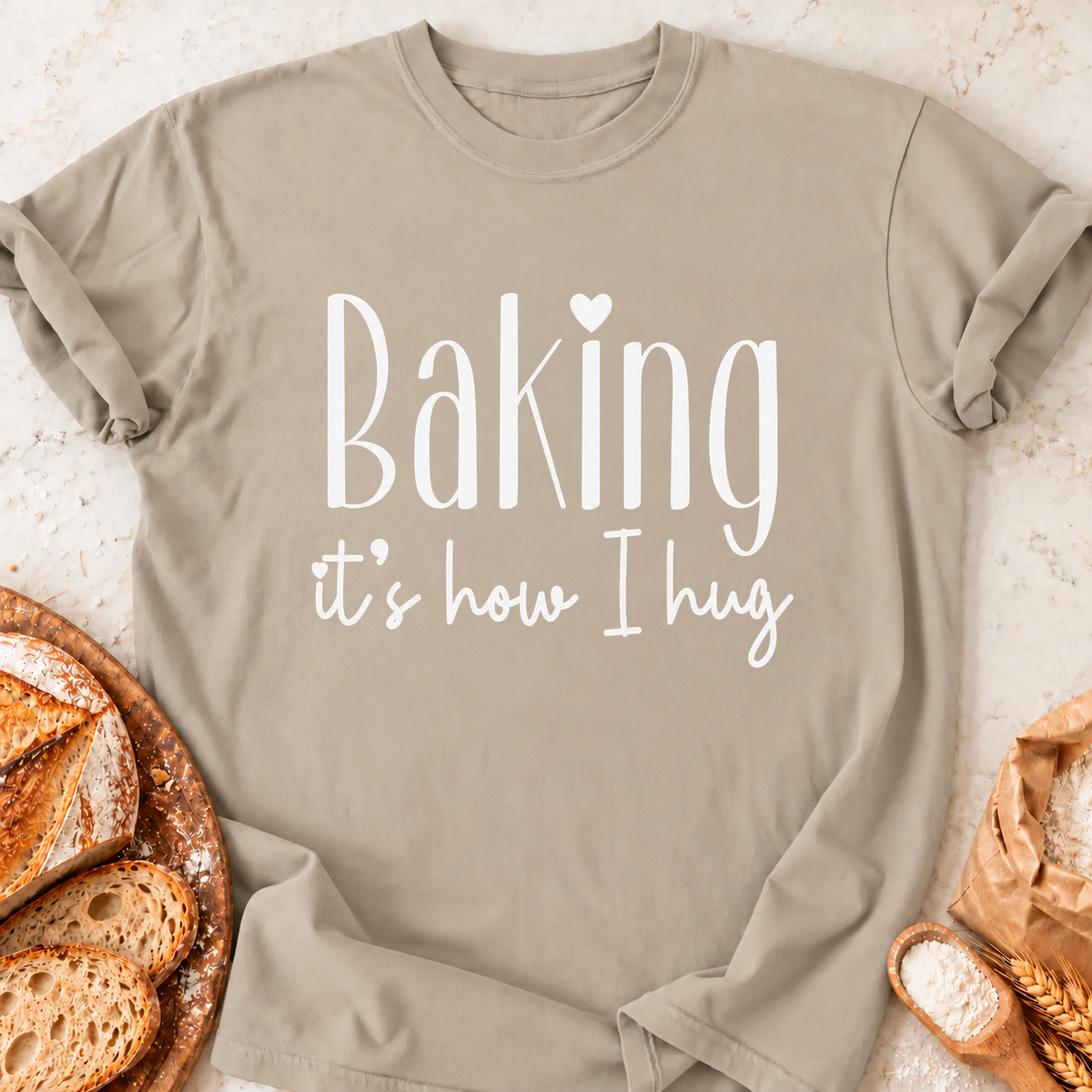 Baking Hug Heart T-Shirt — Sand