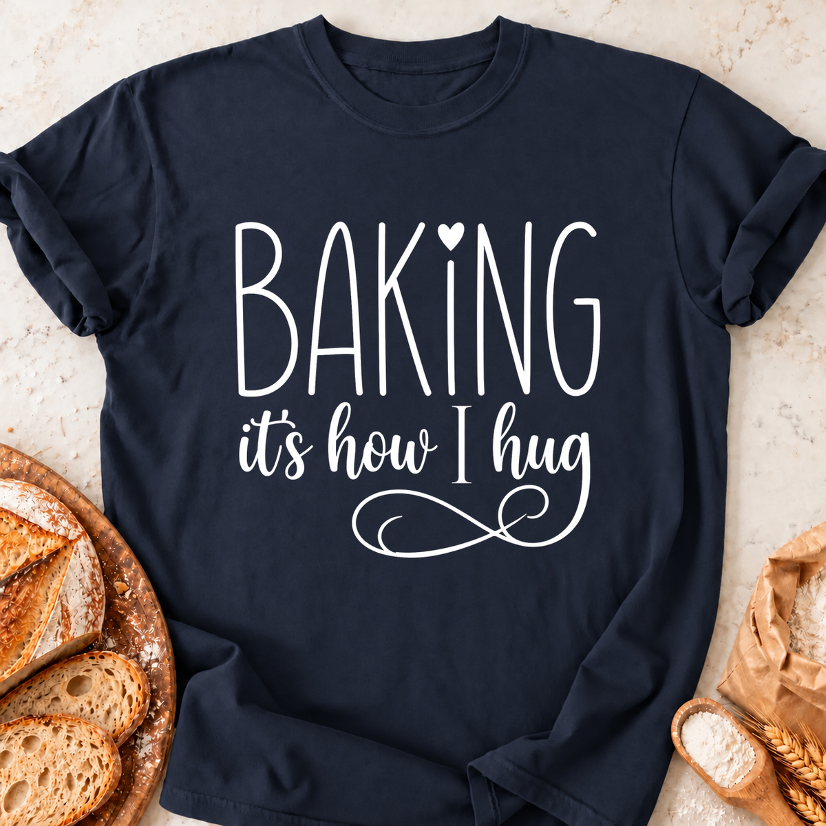 Baking Hug Swirl T-Shirt — Navy
