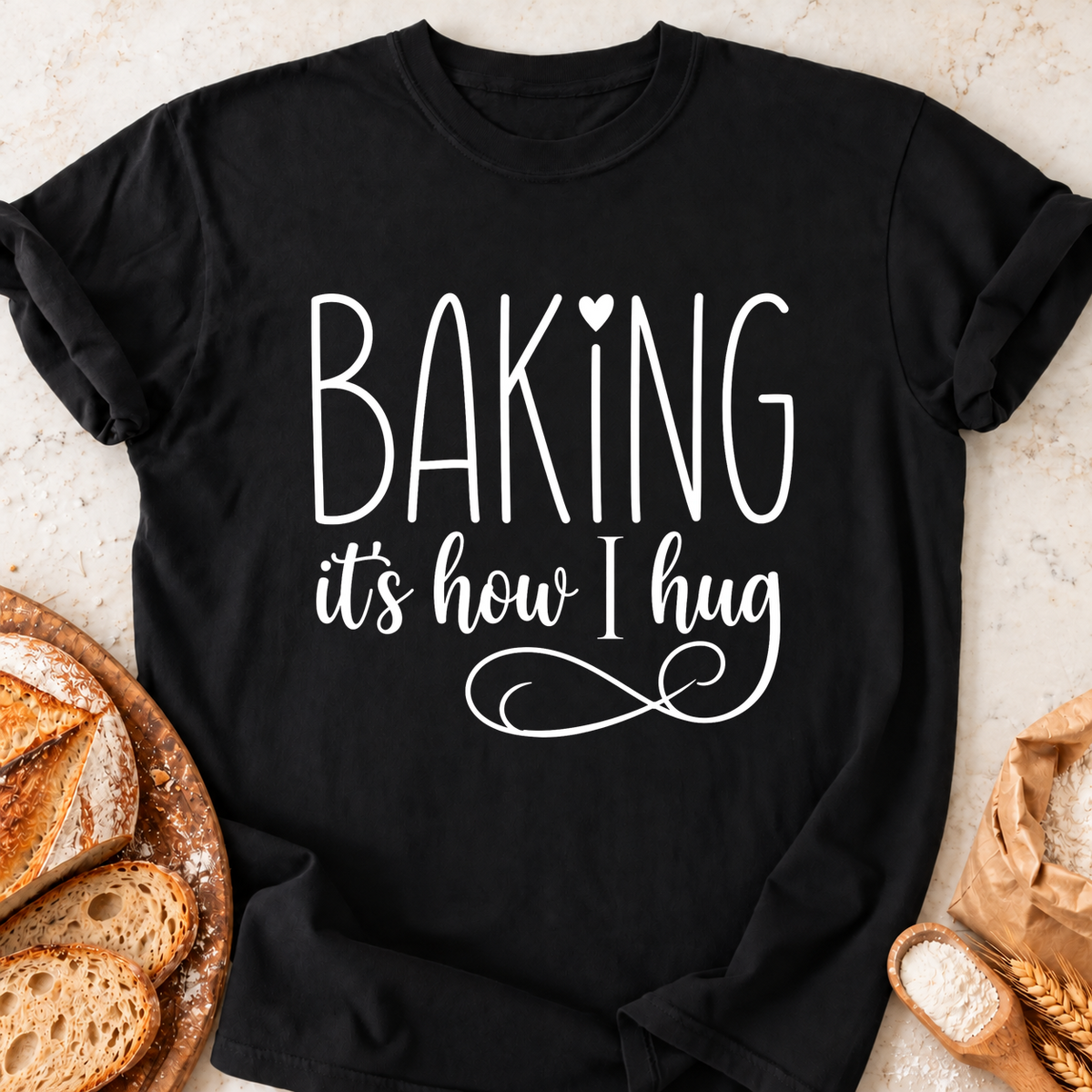 Baking Hug Swirl T-Shirt — Black