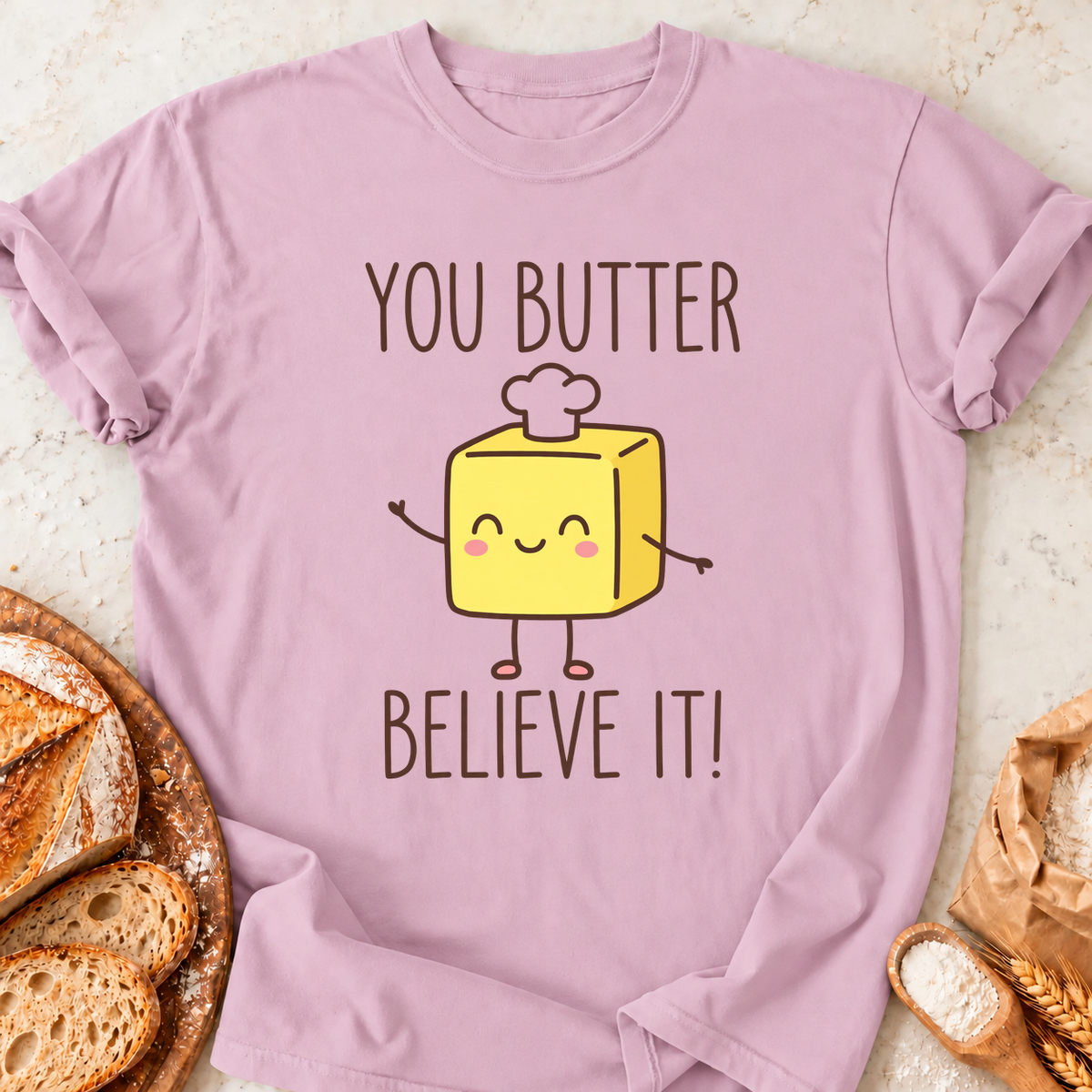 Butter Believe It T-Shirt — Light Pink