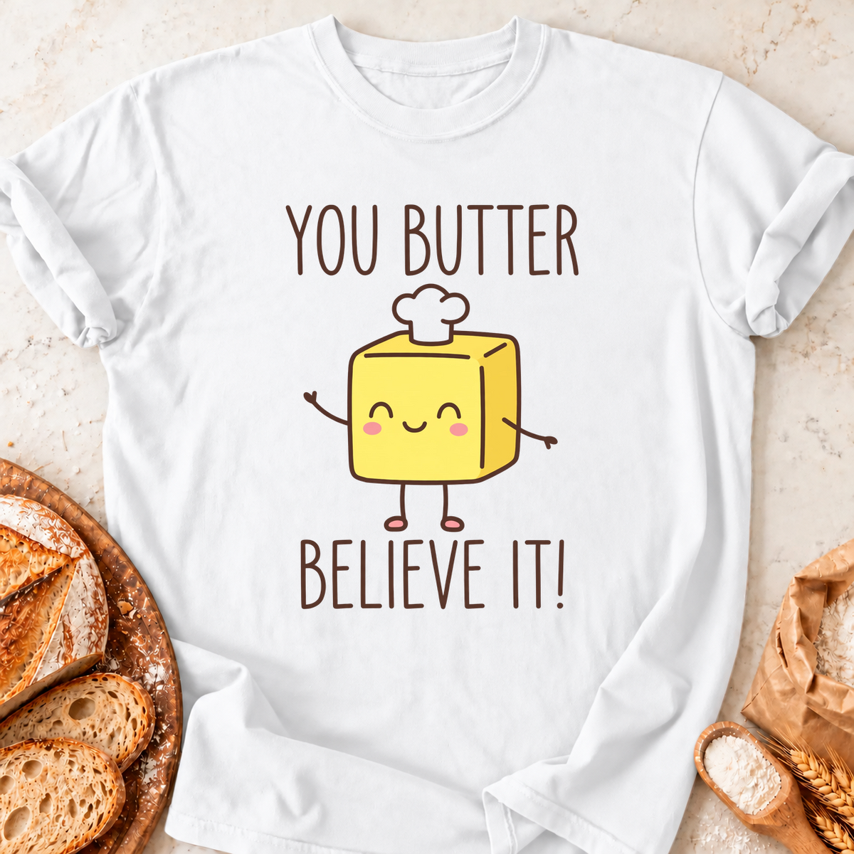 Butter Believe It T-Shirt — White