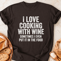 Cooking With Wine T-Shirt — Dark Chocolate