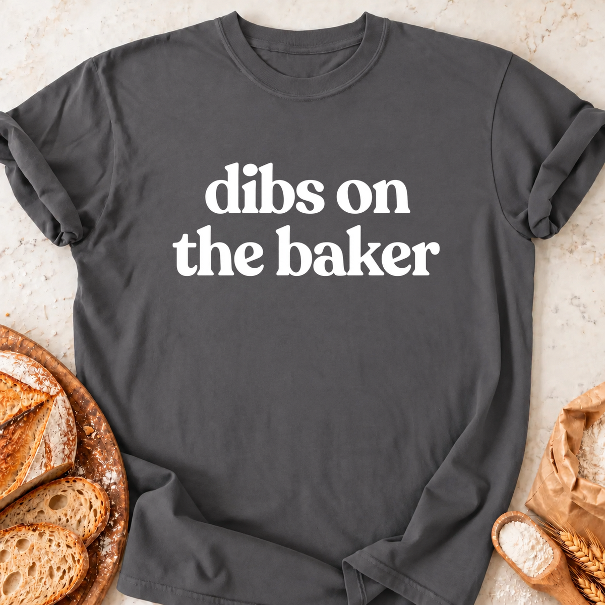 Dibs on the Baker T-Shirt — Charcoal