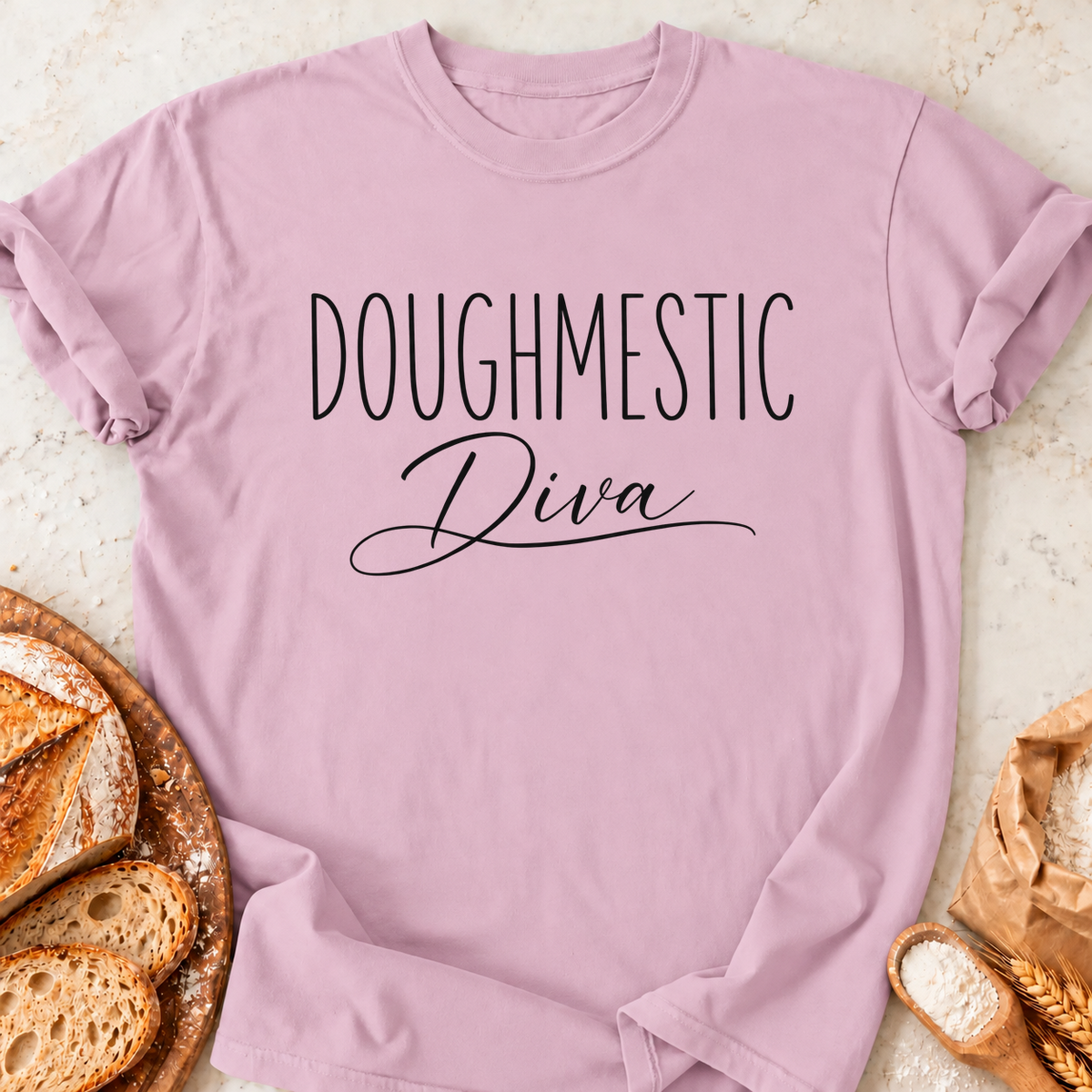 Doughmestic Diva T-Shirt — Light Pink