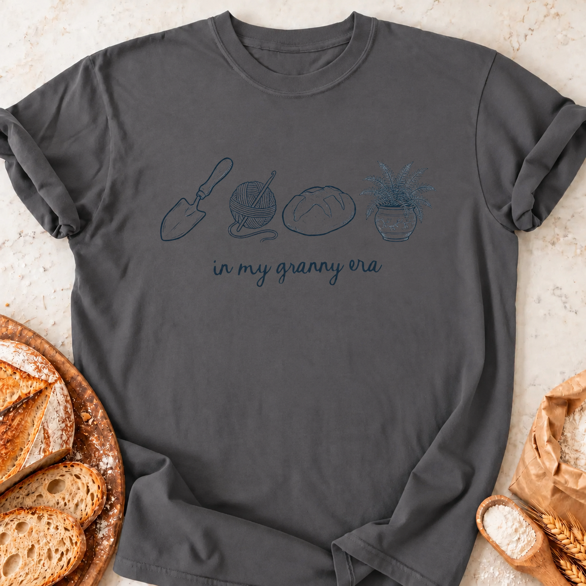 Granny Era T-Shirt — Charcoal