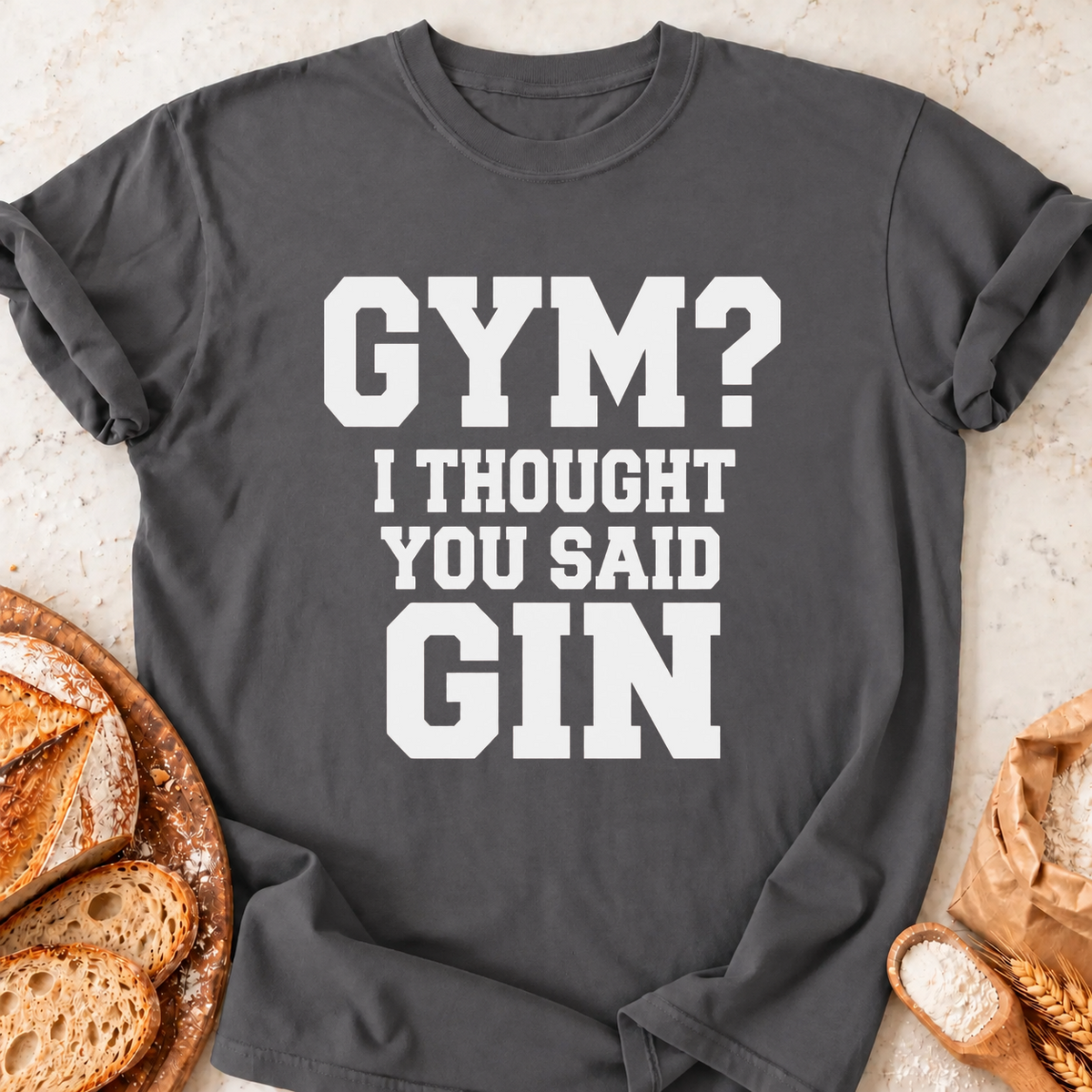 Gym Said Gin T-Shirt — Charcoal