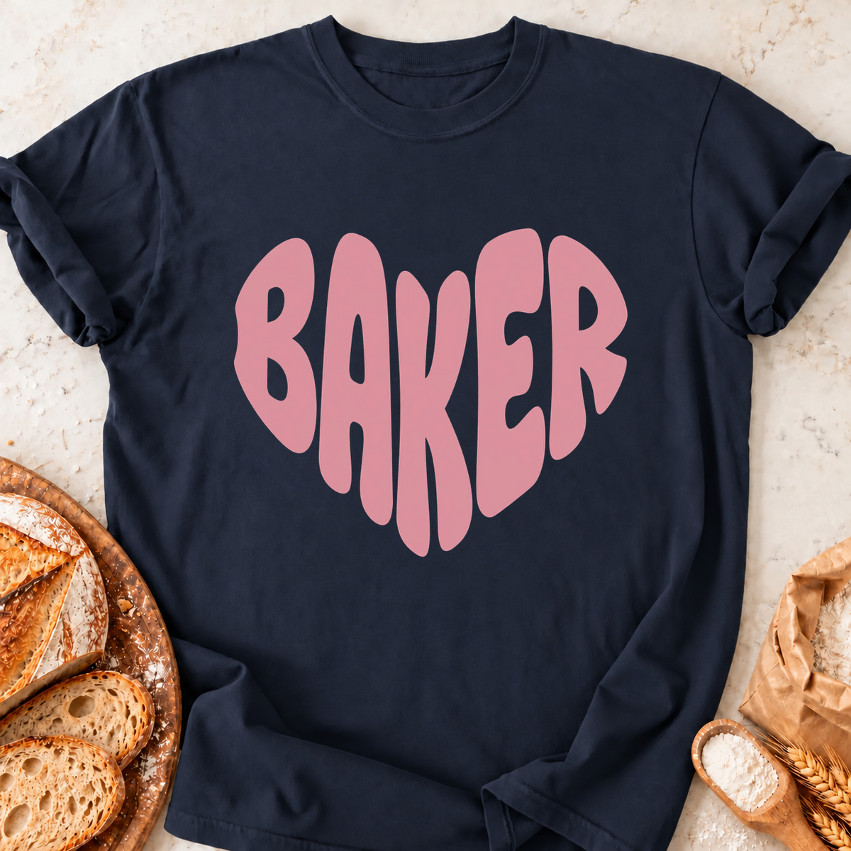 Heart Baker T-Shirt — Navy
