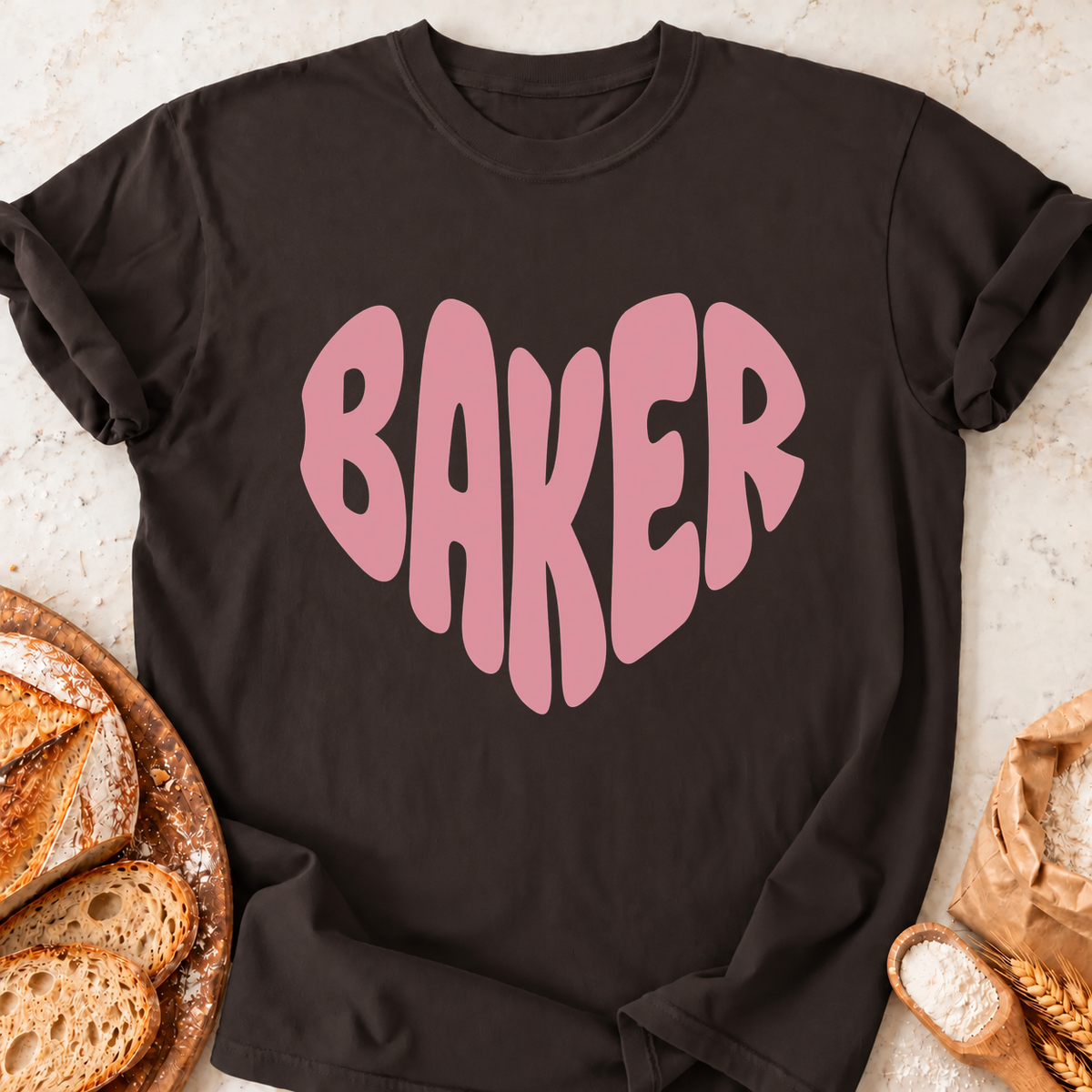 Heart Baker T-Shirt — Dark Chocolate