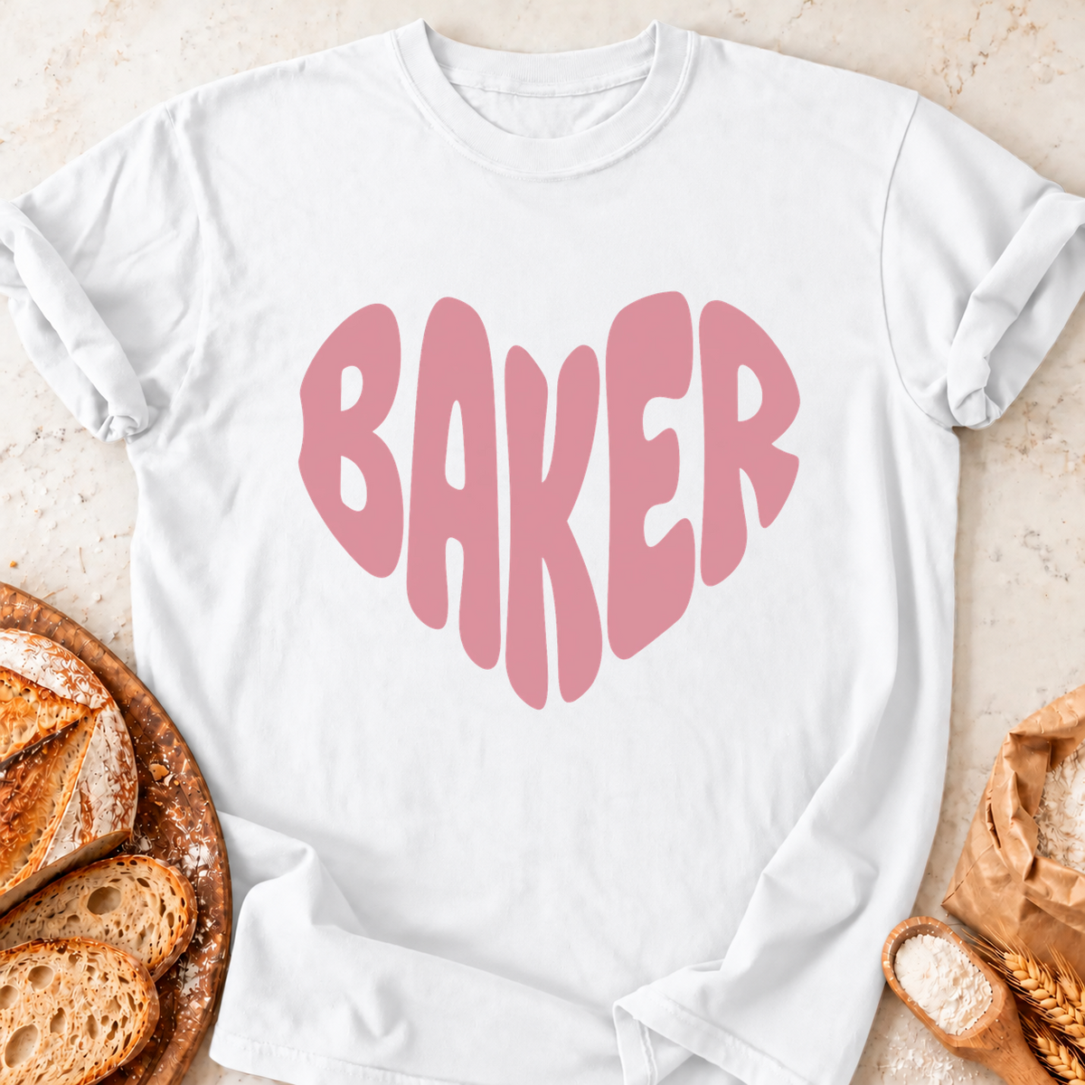 Heart Baker T-Shirt — White