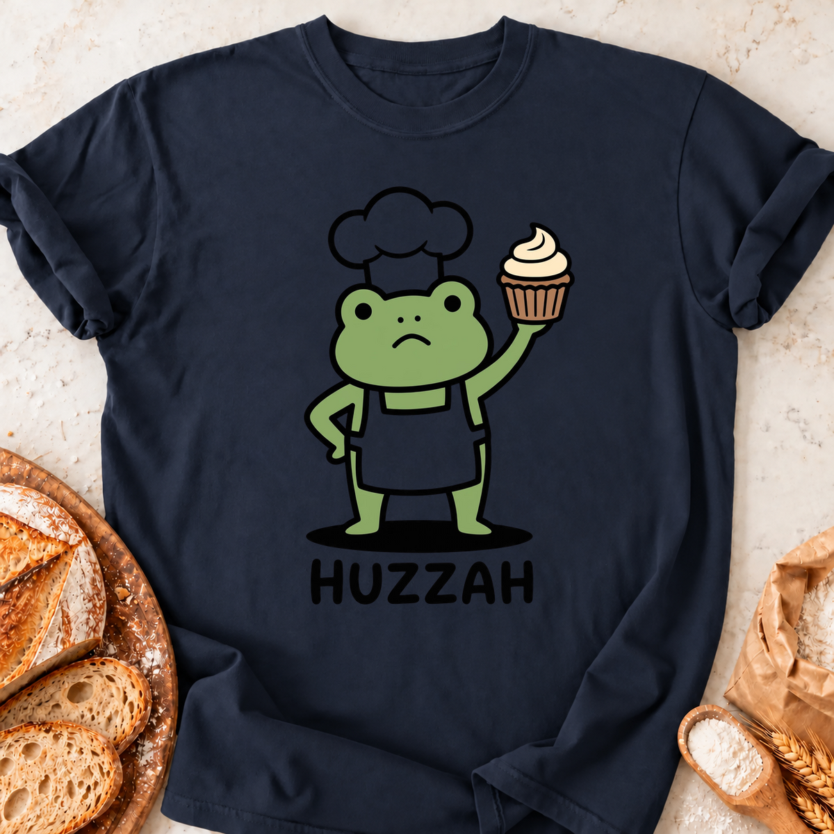 Huzzah Frog T-Shirt — Navy