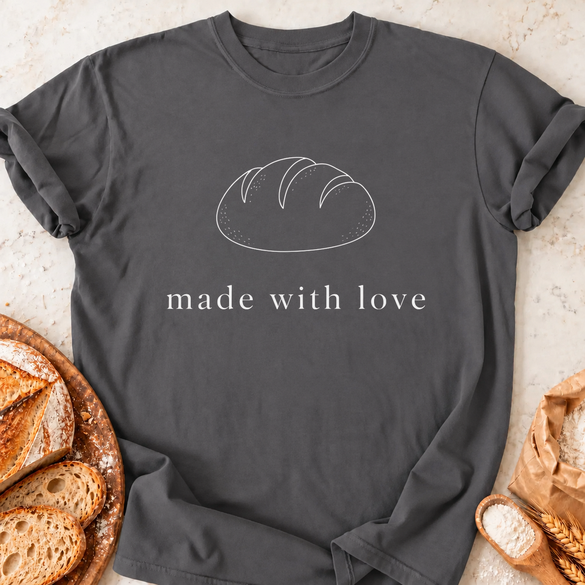 Made With Love T-Shirt — Charcoal