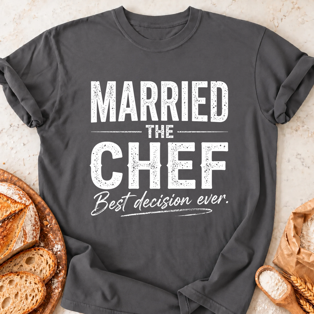 Married the Chef T-Shirt — Charcoal