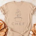 Minimalist Chef Pot T-Shirt — Natural