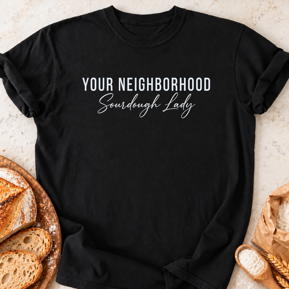 Neighborhood Sourdough Lady T-Shirt — Black