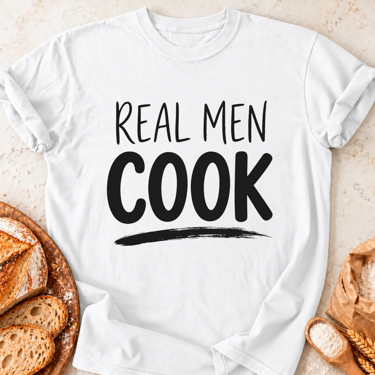 Real Men Cook T-Shirt — White