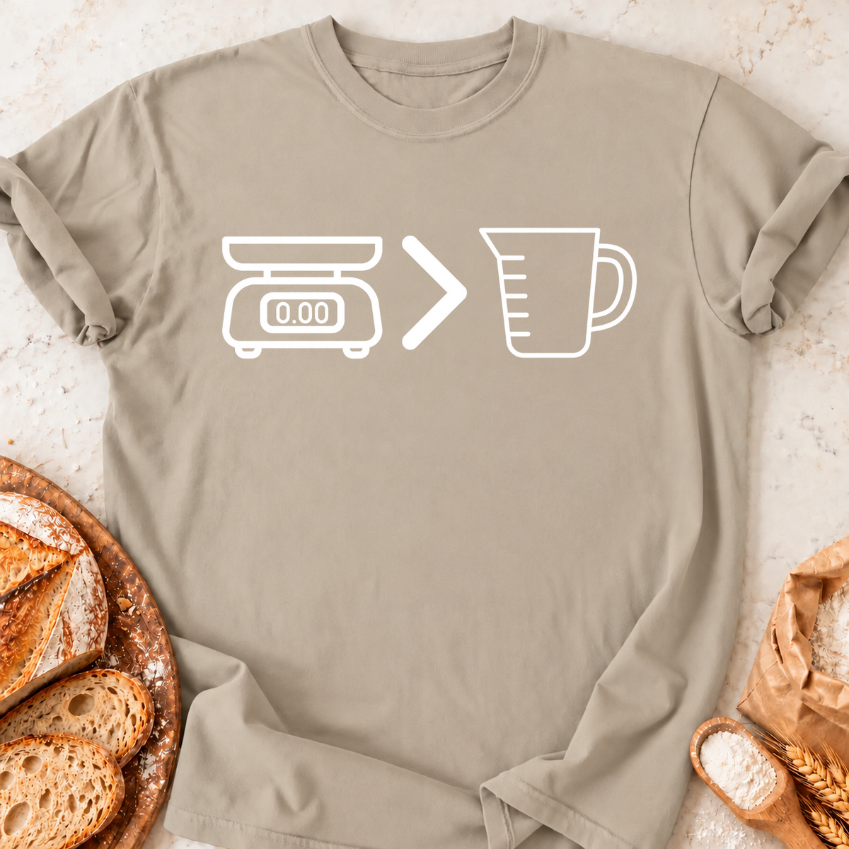 Scales Over Cups T-Shirt — Sand