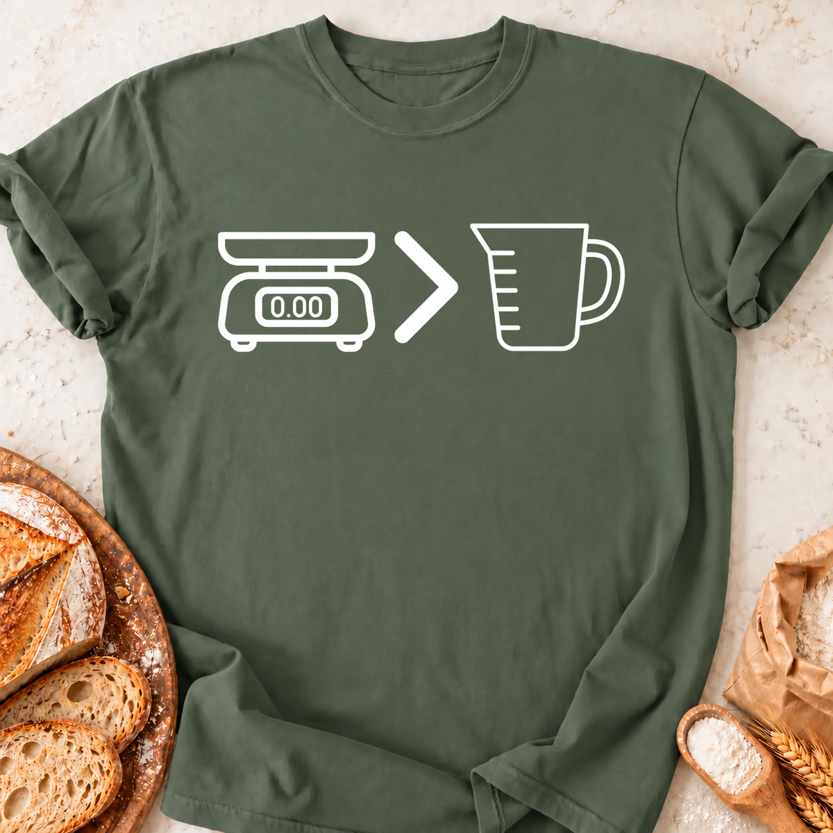 Scales Over Cups T-Shirt — Military Green