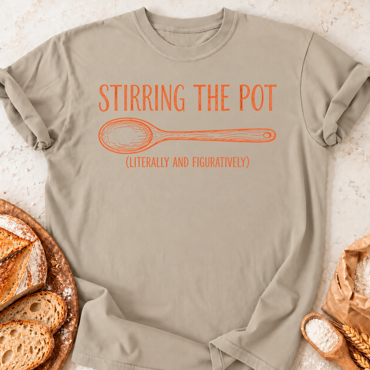 Stirring the Pot T-Shirt — Sand