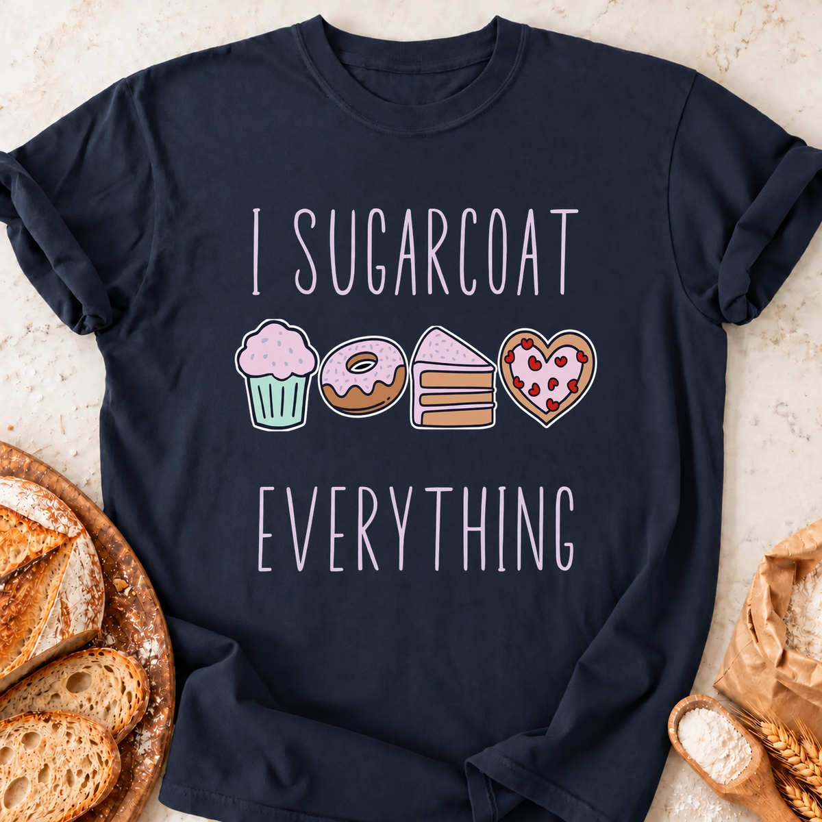 Sugarcoat Everything T-Shirt — Navy