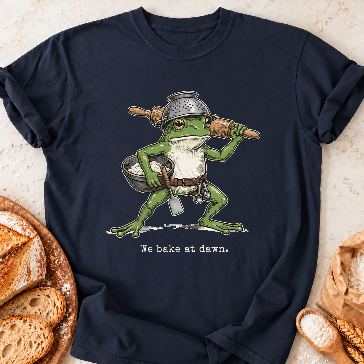 We Bake at Dawn T-Shirt — Navy