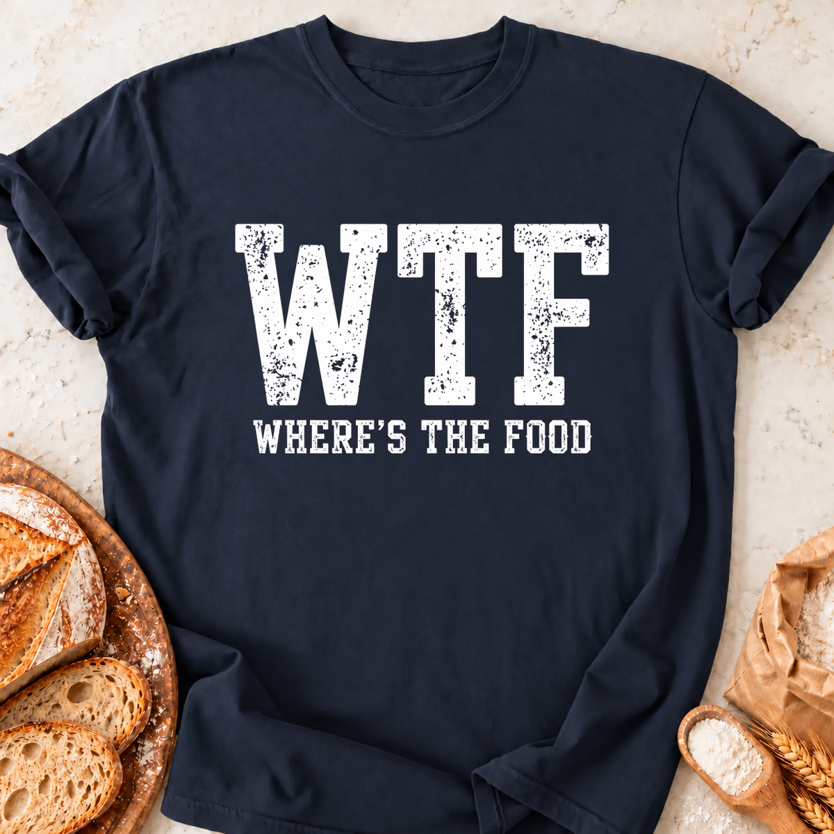 Where's the Food T-Shirt — Navy