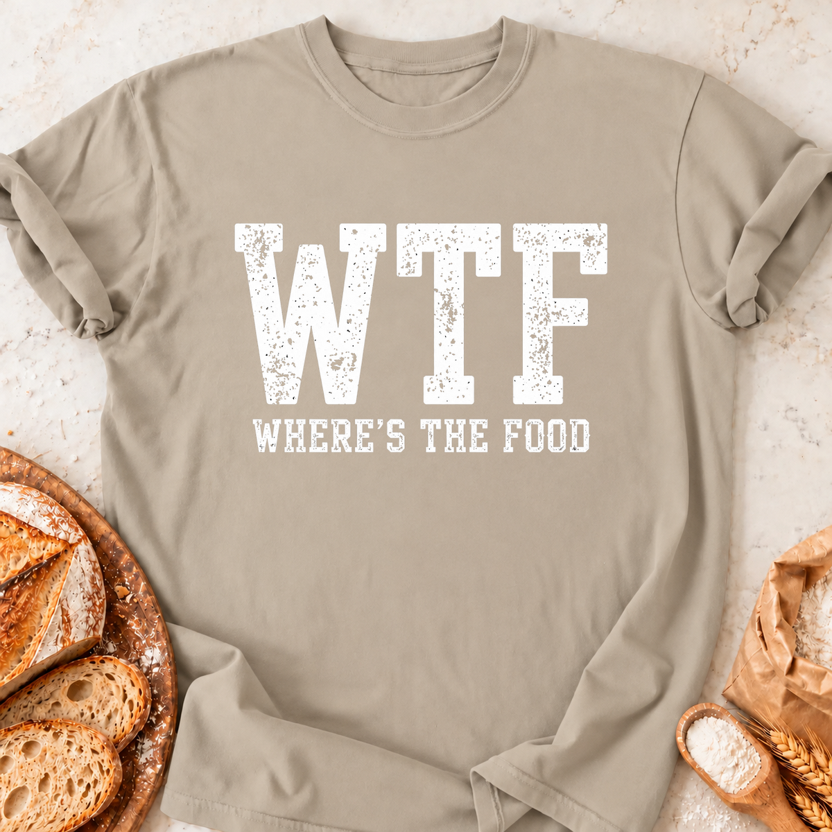 Where's the Food T-Shirt — Sand