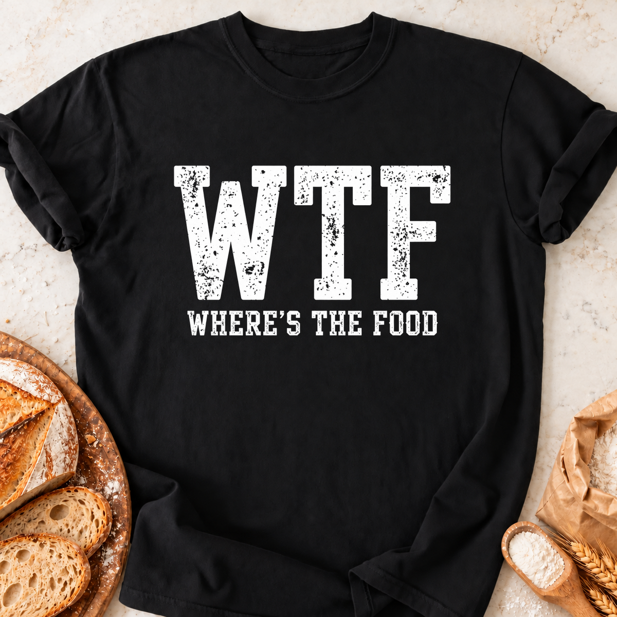 Where's the Food T-Shirt — Black